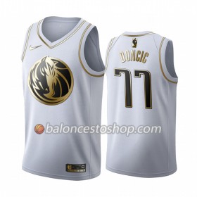 Camiseta Hombre NBA Dallas Mavericks Luka Dončić 77 2019-20 Nike Blanco Golden Edition Swingman